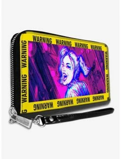 Best deal 🧨 DC Comics Birds of Prey Harley Quinn Warning Zip Around Wallet 🎉