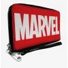 Deals 😀 Marvel Red Brick Logo Red White 👩 Womens Zip Around Wallet 🎁