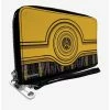 Cheap 👏 Star Wars C-3PO Wires Bounding 👩 Womens Zip Around Wallet ✨ -Bags & Purses Shop Online 13722266 hi