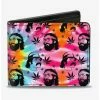 Discount 🎉 Cheech Chong Caricature Faces Pot Leaves Tie Dye Bifold Wallet ✨