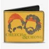 Cheapest ⭐ Cheech Chong Faces Silhouette Weathered Yellow Bifold Wallet 🤩