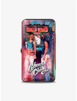 Coupon 🌟 Cheech Chong Standing Truck Poses Watercolor Hinge Wallet 🔥 -Bags & Purses Shop Online 14220604 av1