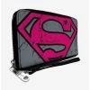 Cheap 🎉 DC Comics Superman Shield Close Up Weathered Zip Around Rectangle Wallet 🌟 -Bags & Purses Shop Online 14220612 hi