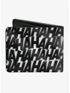 Promo 👏 DC Comics Joker Laugh Ha Ha Ha White Black Bifold Wallet ⌛ -Bags & Purses Shop Online 14220641 av1