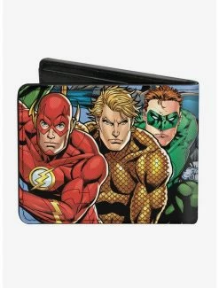 Buy ❤️ DC Comics Justice League New 52 Superhero Group Action Poses Bifold Wallet 🔥 -Bags & Purses Shop Online 14220645 av1