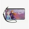 Deals 👍 Disney Frozen 2 Elsa and Anna Pose Destiny Awaits Zip Clutch Canvas Wallet 🔥