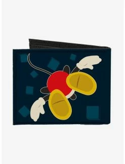 Hot Sale 👏 Disney Mickey Mouse Pose Alternate Views Head Feet Blocks Bifold Canvas Wallet 🤩 -Bags & Purses Shop Online 14220669 av1