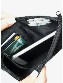 Hot Sale ✔️ Supernatural Quotes Scroll Black White Zip Clutch Canvas Wallet 🧨 -Bags & Purses Shop Online 14220824 av1