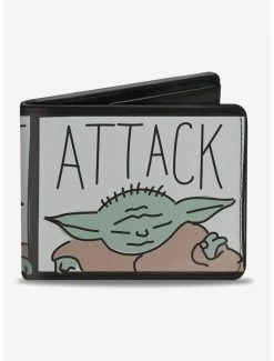 Outlet 😉 Star Wars The Child Attack Protect Blocks Bifold Wallet 🔔