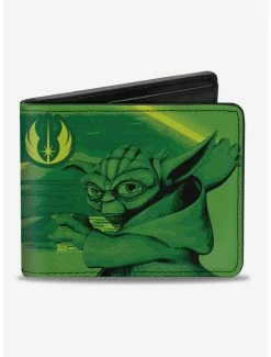 New 🌟 Star Wars The Clone Wars Yoda Jedi Master Action Pose Bifold Wallet 🥰