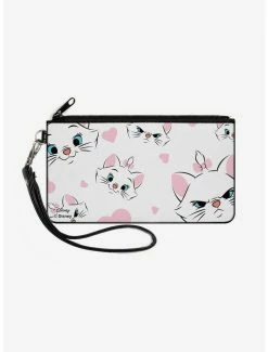 Best Sale 🎁 Disney The Aristocats Marie Expressions Hearts Zip Clutch Canvas Wallet ✔️