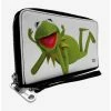 Best Pirce 👏 Disney The Muppets Kermit The Frog Pose Zip Around Wallet 👏 -Bags & Purses Shop Online 15257816 hi
