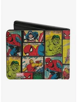 Buy 😉 Marvel Retro Comic Panel Bifold Wallet ✔️ -Bags & Purses Shop Online 15257828 av1