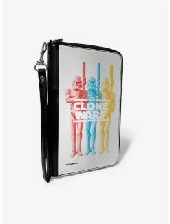 Wholesale 👍 Star Wars The Clone Wars Clone Troopers Pose White Zip Around Wallet 😀