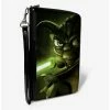 Wholesale ⭐ Star Wars The Clone Wars Yoda Lightsaber Pose Greens Zip Around Wallet ❤️ -Bags & Purses Shop Online 15257870 hi