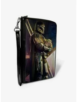 Best Sale 🎉 Star Wars The Mandalorian Carrying The Child Zip Around Wallet 🎉