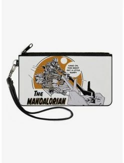 Outlet 👏 Star Wars The Mandalorian Riding Speeder Bike With The Child Zip Clutch Canvas Wallet 👍