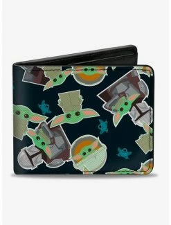 Promo ✨ Star Wars The Mandalorian The Child Toss Print Bifold Wallet ✔️