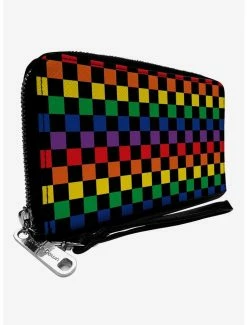 Top 10 🧨 Checker Rainbow Multi Zip Around Wallet 💯