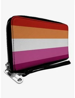 Best Sale 🌟 Lesbian Flag Zip Around Wallet 😀