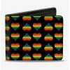Outlet 🛒 Rainbow Hearts Bifold Wallet 😍 -Bags & Purses Shop Online 15599514 hi