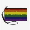 Outlet 🛒 Rainbow Stripe Painted Canvas Zip Clutch Wallet 🤩