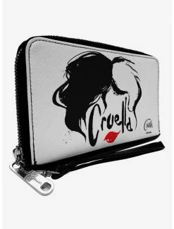 Cheap 🔥 Disney Cruella Sketch Outline Zip Around Wallet 🥰 -Bags & Purses Shop Online 15654480 av1