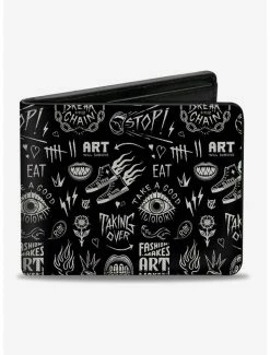 Outlet 👍 Disney Cruella Rebel Heart Badge Collage Bifold Wallet 💯