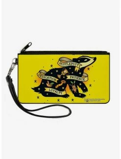 Discount 🥰 Harry Potter Hufflepuff Badger Traits Canvas Clutch Wallet 🌟 -Bags & Purses Shop Online 15654619 av1