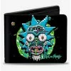 Hot Sale 😉 Rick and Morty 8 Bit Faces Bifold Wallet 💯 -Bags & Purses Shop Online 15654706 hi
