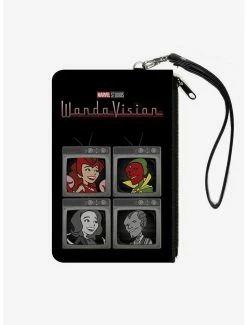 Promo ⌛ Marvel WandaVision Scarlet Witch and Vision Television Canvas Clutch Wallet 👍 -Bags & Purses Shop Online 15654764 av1