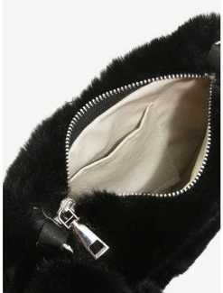 Best deal ⌛ Black Fuzzy Heart Crossbody Bag 😍 -Bags & Purses Shop Online 15848553 av2