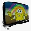 Hot Sale 🔔 Spongebob Squarepants Imagination Rainbow Zip Around Wallet 🌟
