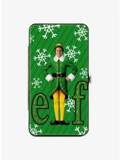 Best Pirce ✔️ Elf Buddy The Elf Logo Pose Snowflakes Greens White Hinge Wallet 🔔