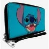 Best Sale 🌟 Disney Lilo & Stitch Smiling Zip Around Wallet ⌛ -Bags & Purses Shop Online 15948560 hi