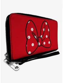 New ✨ Disney Minnie Mouse Polka Dot Bow Zip Around Wallet ⌛