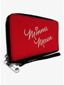 Brand new ⭐ Disney Minnie Mouse Script And Bow Zip Around Wallet 🎁