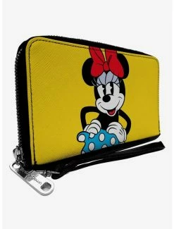Promo ✔️ Disney Minnie Mouse Style Smiling Zip Around Wallet ✨