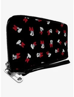 Brand new 🎁 Disney Minnie Mouse Toss Print Zip Around Wallet ✔️