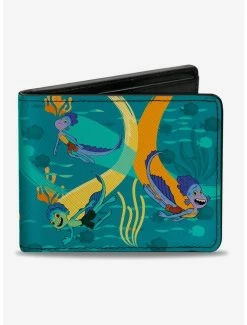 Outlet 🎉 Disney Pixar Luca And Alberto Sea Monsters Swimming Bifold Wallet 😍