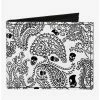 Outlet ⭐ Bandana Skull Print Canvas Bifold Wallet White Black ✨ -Bags & Purses Shop Online 16155408 hi