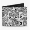 Buy 🧨 Bandana Skull Print Bifold Wallet White Black 🎉