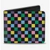 Best Sale ❤️ Checker Print Bifold Wallet Pastel Multi 🤩
