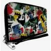 Cheapest 💯 DC Comics Batman And Gotham City Villains Graffiti Zip Around Wallet 😀
