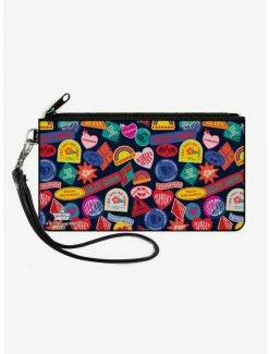 New 🎉 DC Comics The Suicide Squad Harley Quinn Badges Canvas Zip Clutch Wallet 👏