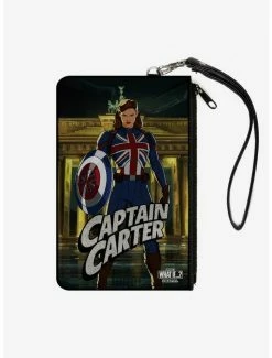 Best Sale 👍 Marvel What If?? Captain Carter Shield Canvas Zip Clutch Wallet 🤩