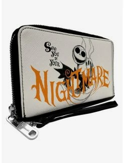 New 👍 The Nightmare Before 🔔 Christmas Jack See You In Your Nightmare Zip Around Wallet 🧨