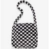 Best reviews of 👏 Black & White Checkered Fuzzy Tote Bag 😀 -Bags & Purses Shop Online 18634913 hi