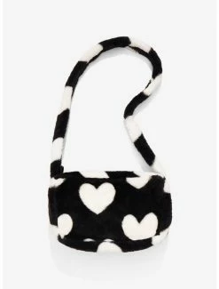 Top 10 ❤️ Black & White Fuzzy Crossbody Bag 👏