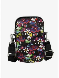 Best deal 😉 Disney Minnie Mouse Style Dancing Pose Floral Collage Phone Bag Holder Wallet 🌟
